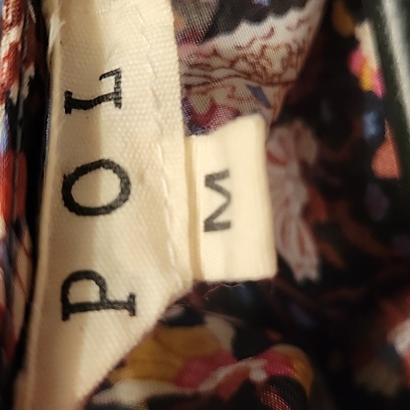 Pol Womens Bell Sleeve Floral Tunic Top Size S Velvet - Picture 6 of 7